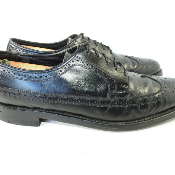 Florsheim Size 10.5 B Black Wingtip Oxford C3A A13